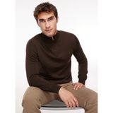 Tombolini Fermuarlı Yaka Slim Fit Kahve Erkek Kazak 61101130 - 46