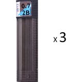 Tombow 0,7 mm 2B Kalem Uçları Siyah Renk 3 Adet Hassas Çizim İçin Uygun