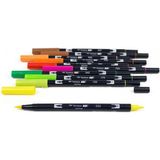 Tombow 10'lu Narenciye Renkler Ab-T Dual Brush Pen G.kalem Seti 56196 - Renkli