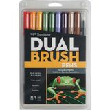 Tombow : Ab-T Dual Brush Pen : Grafik Kalem Seti : 10 Renk (Ara Renkler)