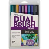 Tombow : Ab-T Dual Brush Pen Grafik Kalem Seti : Bohem Renkler (10 Renk)