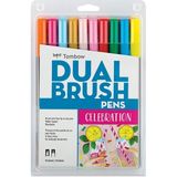 Tombow : Ab-T Dual Brush Pen Grafik Kalem Seti : Kutlama Renkleri (10 Renk)