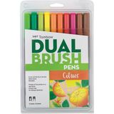 Tombow : Ab-T Dual Brush Pen Grafik Kalem Seti : Narenciye Renkleri (10 Renk)
