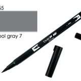 Tombow N55 Cool Gray 7 AB-T Dual Brush Grafik Kalemi