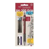 Tombow SH-300 Grip 0,7mm Bordo Uç Silgi Kalem 3PC Seti
