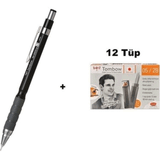 Tombow Sh-300 Grip Siyah 0.5 MM Uçlu Kalem + 12 Tüp 0.5 MM m 2B Min