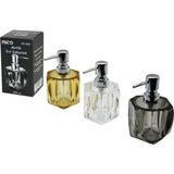 TOMBUL KARE - 4-KALPLİ GÖVDE ŞEFFAF - RENKLİ AKRİLİK - MİKA KRİSTAL SIVI SABUNLUK 220ML (2818)