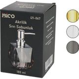 TOMBUL KARE - PRİZMA ŞEFFAF - RENKLİ AKRİLİK - MİKA KRİSTAL SIVI SABUNLUK 180ML (2818)