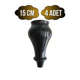 Tombul Siyah 15Cm Plastik Ayak Mobilya Masa Ve Dolap Ayağı(Siyah)(15Cm) Siyah 15Cm 15Cm - 4 Adet