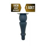 Tombul Torna Ahşap Ayak Mobilya Masa Ve Dolap Ayağı(Antrasit)(Kayın / Gürgen) Antrasit 18Cm 18Cm - 1 Adet