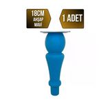 Tombul Torna Ahşap Ayak Mobilya Masa Ve Dolap Ayağı(Mavi)(Kayın / Gürgen) Mavi 18Cm 18Cm - 1 Adet