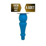 Tombul Torna Ahşap Ayak Mobilya Masa Ve Dolap Ayağı(Mavi)(Kayın / Gürgen) Mavi 18Cm 18Cm - 4 Adet