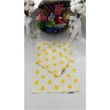 Tomillo 2 Li Beslenme Örtüsü Leke Tutmaz Su Itici Duck Bezi - 30 x 40 cm - Sarı - Beyaz