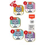 TOM&JERRYPETSHOP-Wanpy Kedi Konserve Ezme 40g Karışık Alutray Yaş Mama 10 Adet Mix