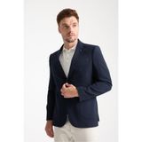 Tommas Erkek Lacivert Yarım Astar Torba Cep Likralı Gofre Kumaşlı Spor Blazer Ceket Lacivert 52