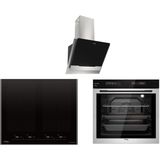 TommaTech TT500 Inox Ankastre Elektrikli Set TDE6002BGI Davlumbaz TAI6001BG Ocak TAF6001IS Fırın