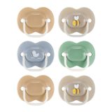 Tommee Tippee Anytime Mat Emzikler, 18-36 Ay, Simetrik Baget, BPA İçermeyen Binkies, Mavi/Yeşil/Gri, 6'lı Paket