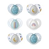 Tommee Tippee Gece Emzikleri, Simetrik Ortodontik Tasarım, BPA İçermeyen Silikon Baglet, 6-18m, 6'lı Manken Paketi