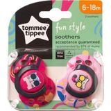 Tommee Tippee Unisex Bebek Pembe Desenli Fun Style Emzik 2'Li 6-18 Ay