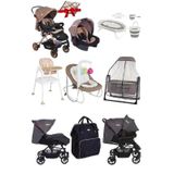 Tommy Baby 12 Parça Çeyiz Seti Bebek Arabası - Puset - Beşik - Ana Kucağı - Mama Sandalyesi - Küvet Takımı - Bebek Bakım Çantası kahverengi
