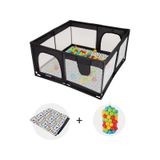 Tommy Baby Güvenli Bebek Ve Çocuk Oyun Alanı Oyun Parkı 125X125 Oyun Matı Topları Yatak antrasit