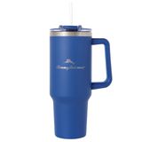 Tommy Bahama Vakum Yalıtımlı Pipetli Su Şişesi - Çift Duvarlı Paslanmaz Çelik, BPA İçermez, İçecekleri 12 Saat Sıcak veya Soğuk Tutun - Americana Lacivert, 40 oz