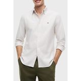 Tommy Hilfiger % 100 Pamuk Regular Fit Çizgili Gömlek Erkek Gömlek MW0MW36238 0AA - S - Bej