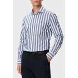 Tommy Hilfiger % 100 Pamuk Regular Fit Çizgili Gömlek Erkek Gömlek MW0MW43757 C7F - 40 - Mavi