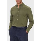 Tommy Hilfiger % 100 Pamuk Regular Fit Uzun Kollu Gömlek Erkek Gömlek MW0MW37550 Msx - Yeşil - 2XL