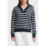 Tommy Hilfiger% 100 Yün Relaxed Fit Yarım Fermuarlı Dik Yaka Örgü Kazak Bayan KAZAK WW0WW46425 0Y7