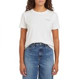 Tommy Hilfiger 1985 reg mini corp logo c-nk ss Kadın T-shirt nos ecru M