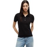 Tommy Hilfiger 1985 slim pique polo ss Kadın T-shirt black XS