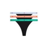 Tommy Hilfiger 3 PACK TANGA THONG Kadın Tanga, Sweet Blue/Peach Dusk/Jade, XS