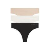 Tommy Hilfiger 3 PACK THONG Kadın Tanga, Ivory/Misty Blush/Black, M