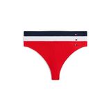 Tommy Hilfiger 3P LRX DIPPED THONG (EXT.SIZES) Kadın Tanga, Fire Red/Wh/Nvy, M