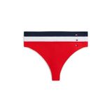 Tommy Hilfiger 3P LRX DIPPED THONG (EXT.SIZES) Kadın Tanga, Fire Red/Wh/Nvy, S