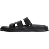 Tommy Hilfiger Adjustable Premium Deri Sandalet, 43, FM0FM05773, Siyah, Erkek