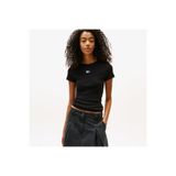 Tommy Hilfiger Badge Kadın Siyah T-Shirt