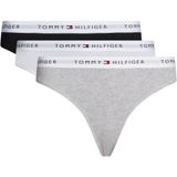Tommy Hilfiger Bayan 3'lü paket string tanga iç çamaşırı, Beyaz (Beyaz/Siyah/Gri Heather), S