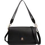 Tommy Hilfiger Bayan Omuz Çantası Fresh Shoulder Crossover Ayarlanabilir Kayışlı, Siyah (Siyah), Tek Beden