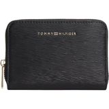 Tommy Hilfiger Bayan Th Modern Compact Za Aw0aw18487 Çepeçevre Fermuarlı Cüzdan, Siyah (Siyah)
