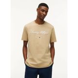 Tommy Hilfiger Bej Erkek Bisiklet Yaka T-Shirt MW0MW33691AEG_SCRIPT Logo Tee - XL