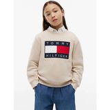 Tommy Hilfiger Bej Erkek Çocuk Baskılı Sweatshirt KS0KS00709-HERITAGE Flag Sweatshırt - 16 Yaş