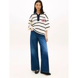 Tommy Hilfiger Bej - Lacivert Kadın Kazak Co Full Needle Rlx Polo Swt