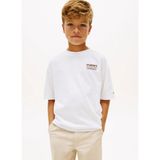 Tommy Hilfiger Beyaz Erkek Çocuk Baskılı T-Shirt KB0KB10194YBR - 12 Yaş