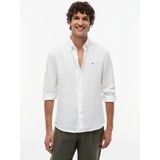Tommy Hilfiger Beyaz Erkek Gömlek MW0MW41530YBR_PIGMENT Dyed Lı Solıd