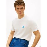 Tommy Hilfiger Beyaz Erkek Nakışlı T-Shirt MW0MW43066YBL_SCRIPT Monogram Swıms - XL