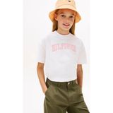 Tommy Hilfiger Beyaz Kız Çocuk Baskılı T-Shirt KG0KG09523YBR - 8 Yaş
