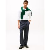 Tommy Hilfiger Bisiklet Yaka Beyaz Erkek T-Shirt MW0MW27908YBR_LUXURY Interlock Ls T - XL