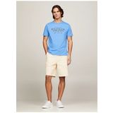 Tommy Hilfiger Bisiklet Yaka Mavi Erkek T-Shirt MW0MW34389C30